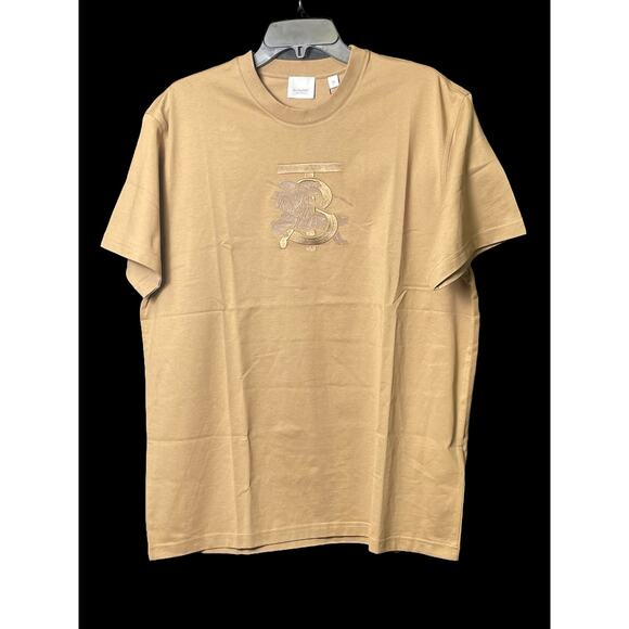 Burberry TB Monogram Embroidered Logo T-Shirt Brown Size XS Overfit Men NWT COA - Picture 1 of 14